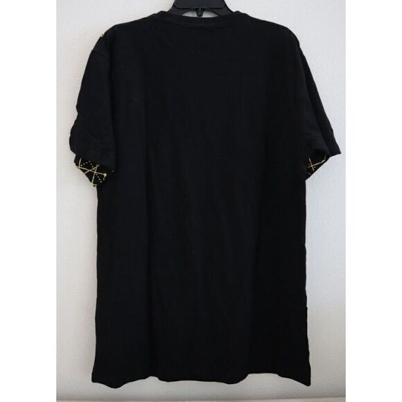 Reason Men's Sz L Black/Gold Studded Skull Short Sleeve T Shirt - Picture 2 of 7